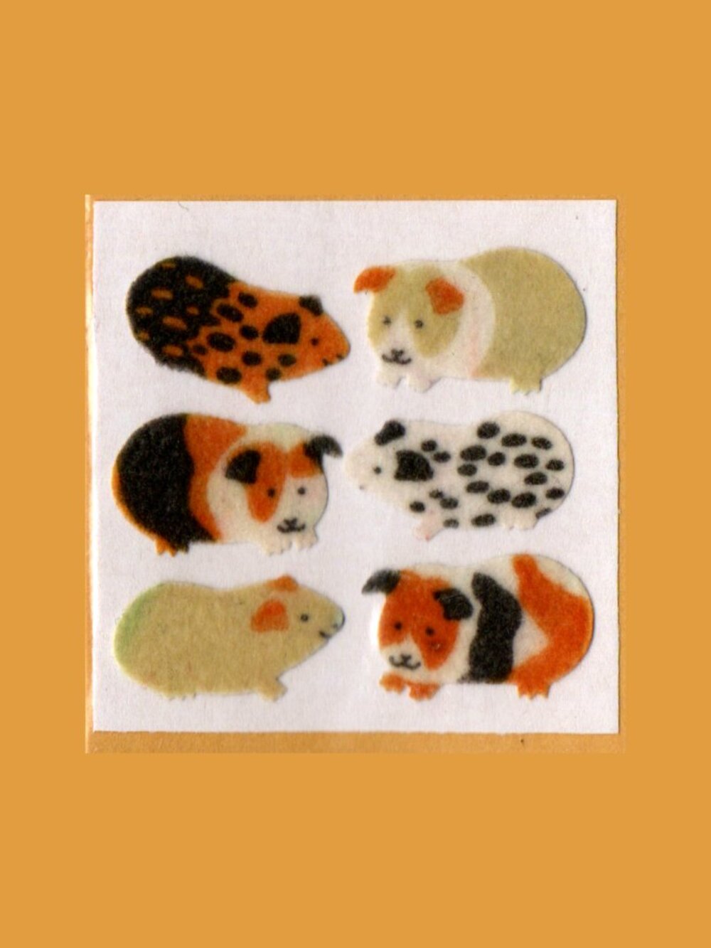5/$20 Sandylion Fuzzy Guinea Pigs Vintage Stickers New Backing